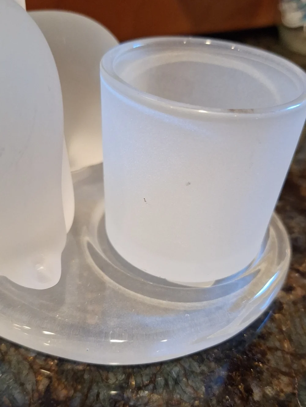 Vtg Partylite Frosted White Polar Bear Tea Light Holder -